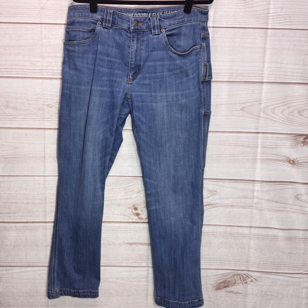 Duluth Trading Co Ballroom Double Flex Carpenter Jeans Blue 34x30 Standard Fit
